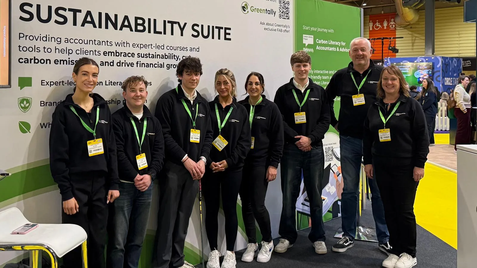 The Sustainability Suite Team posing for a group photo at The Festival of Accounting and Bookkeeping